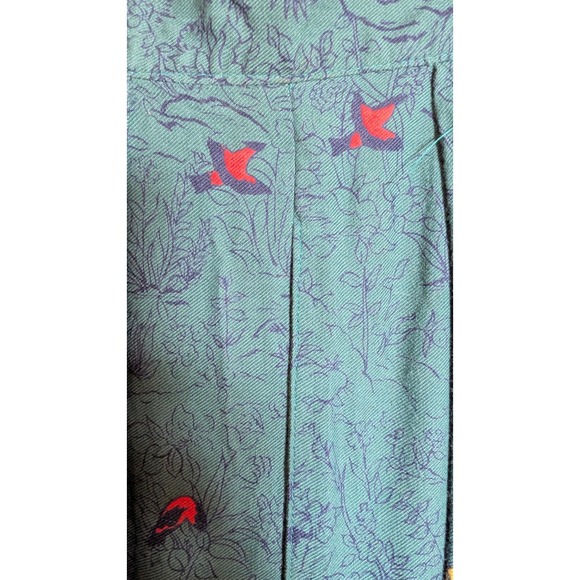 Chaus Petites Skirt Size 8 Green Horse Print Pleated Midi Vintage Equestrian - Picture 4 of 8